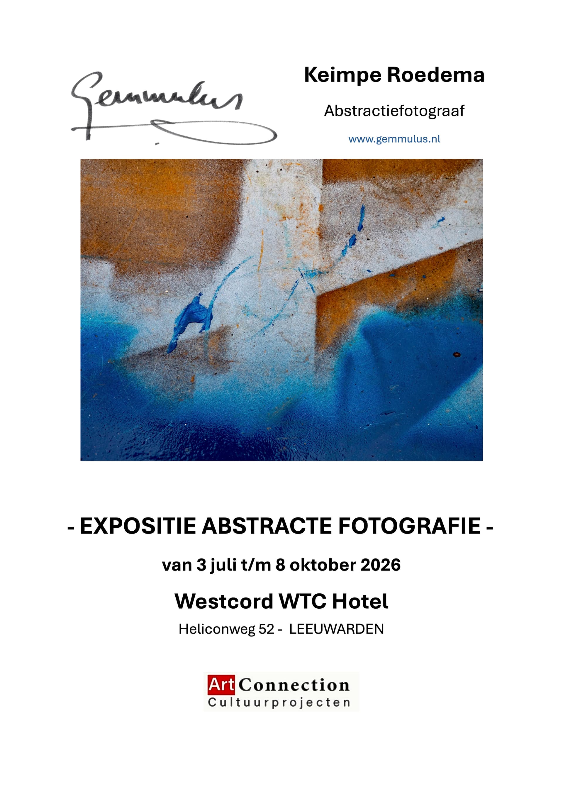 Affiche Expositie Abstracte Fotografie Westcord WTC Hotel